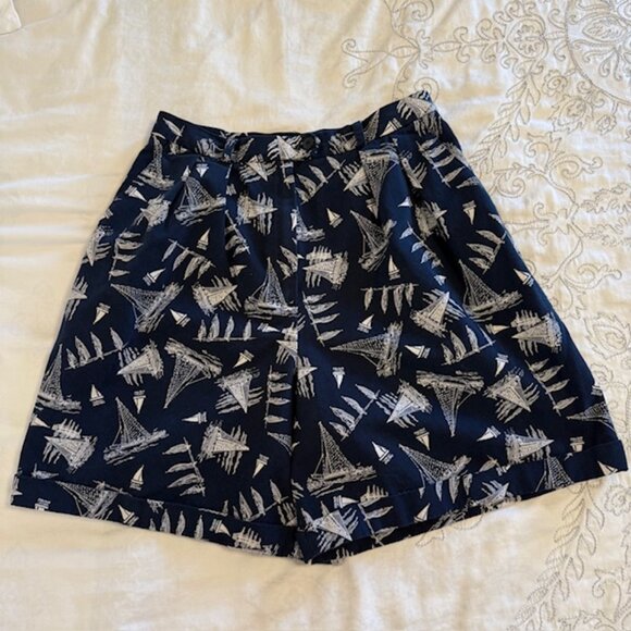 Vintage Ralph Lauren Sport Drop Front Nautical Shorts Button Sailboat Women’s 8 - Picture 2 of 10